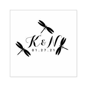 Dragonflies Initiaal Logo Bindend Rubberstempel