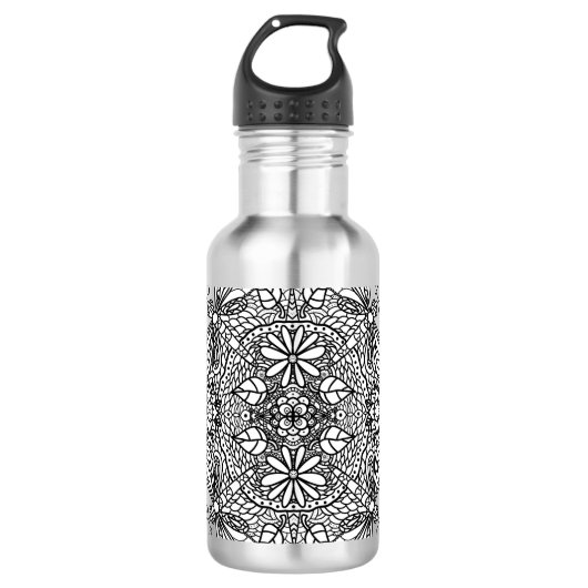 Dragonflies Mandala Black Tribal Waterfles (Voorkant)