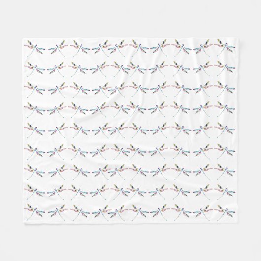Dragonflies Medium Fleece Blanket Deken (Voorkant (Horizontaal))