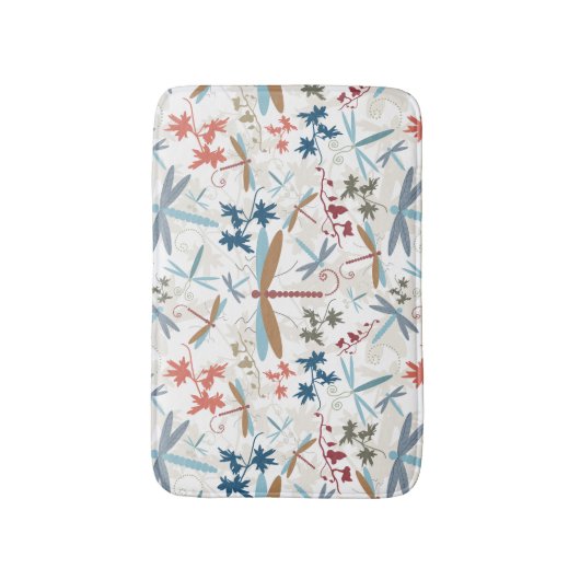 Dragonflies multi-gekleurd patroon badmat (Voorkant Verticaal)