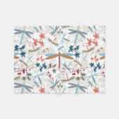 Dragonflies multi-gekleurd patroon fleece deken (Voorkant (Horizontaal))
