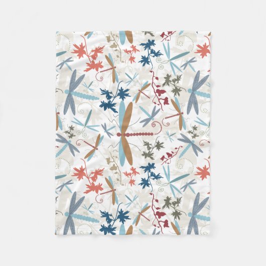 Dragonflies multi-gekleurd patroon fleece deken (Voorkant)