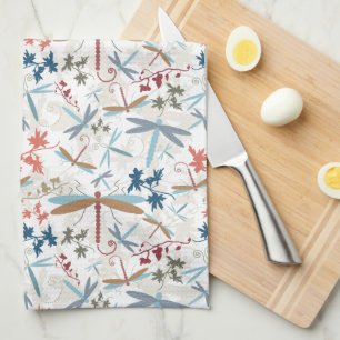 Dragonflies multi-gekleurd patroon theedoek