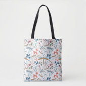 Dragonflies multi-gekleurd patroon tote bag (Voorkant)