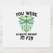 Dragonflies Natuur Insect altijd bedoeld om te vli Sparkling Wijnetiket (Enkel label)