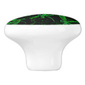 Dragonflies Neon Green Keramische Knop (Zijkant)