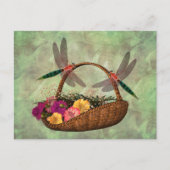 Dragonflies On Flower Basket Briefkaart (Voorkant)