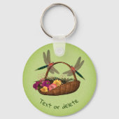 Dragonflies op de Natuur van de bloem op maat Sleutelhanger (Voorkant)