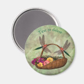 Dragonflies op eigen maat van de bloem magneet (Voorkant / Achterkant)