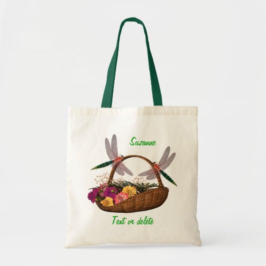 Dragonflies op eigen maat van de bloem tote bag (Voorkant)