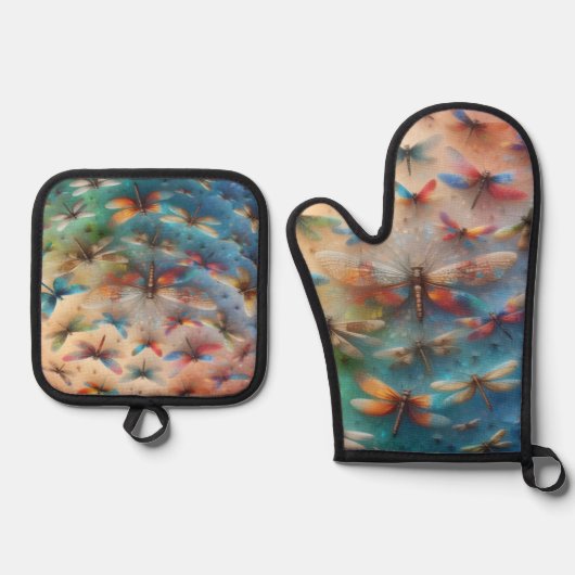 Dragonflies Ovenwant & Pannenlap Set (Voorkant)