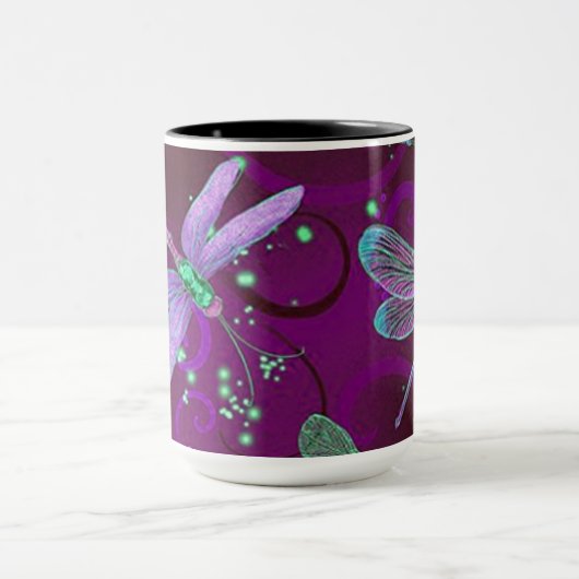 Dragonflies Paarse Dreams 15oz Combo Mok (Midden)