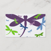 Dragonflies Patroon - Blauw, Groen, en Paars Visitekaartje (Achterkant)