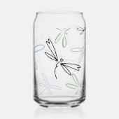 Dragonflies Patroon Drinkware Set Blikvorm Glas (Achterkant)