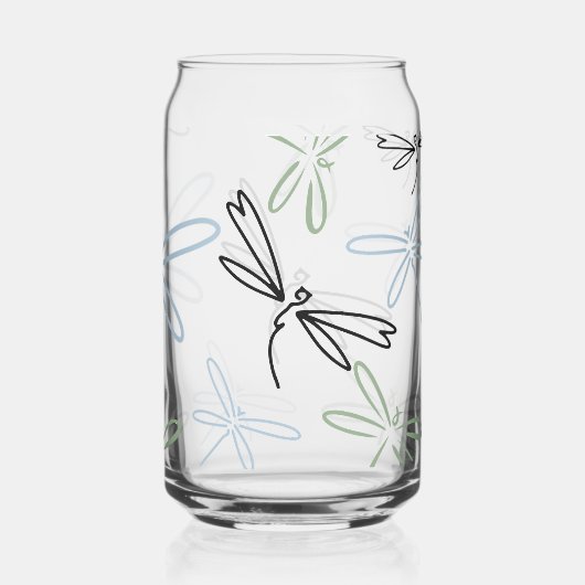 Dragonflies Patroon Drinkware Set Blikvorm Glas (Achterkant)