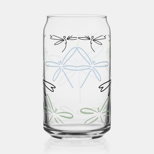 Dragonflies Patroon Drinkware Set Blikvorm Glas (Rechts)