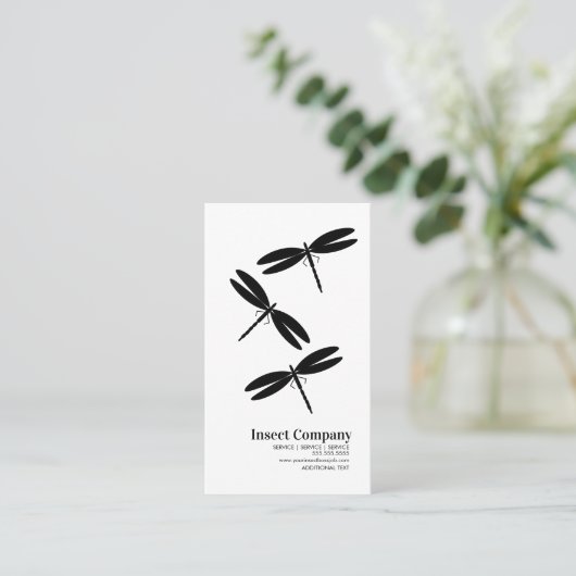 Dragonflies Pest Control Company Logo Visitekaartje (Staand voorkant)