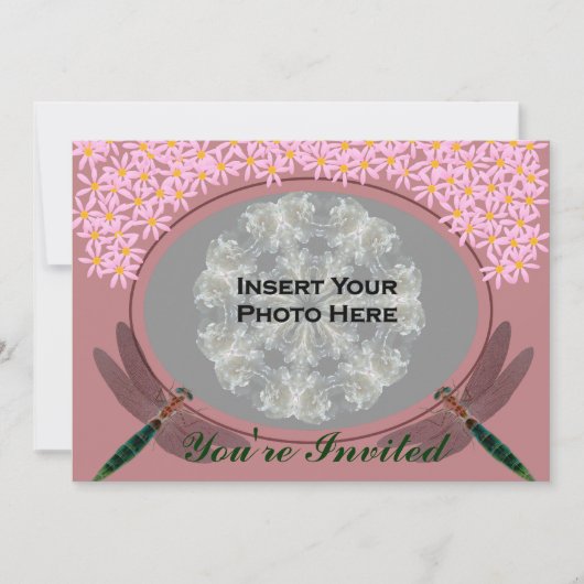 Dragonflies Photo Bridal Shower Invitation Kaart (Voorkant)