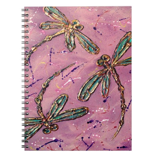 Dragonflies Pink Fizz Notitieboek (Voorkant)