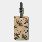 Dragonflies Rustic Cream Bagagelabel (Voorkant verticaal)
