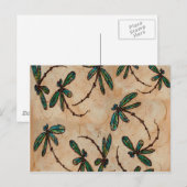 Dragonflies Rustic Cream Briefkaart (Voorkant / Achterkant)