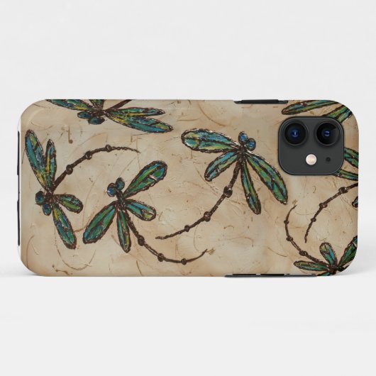 Dragonflies Rustic Cream Case-Mate iPhone Case (Achterkant (horizontaal))