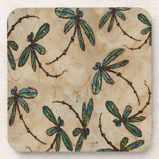 Dragonflies Rustic Cream Drankjes Onderzetter (Voorkant)