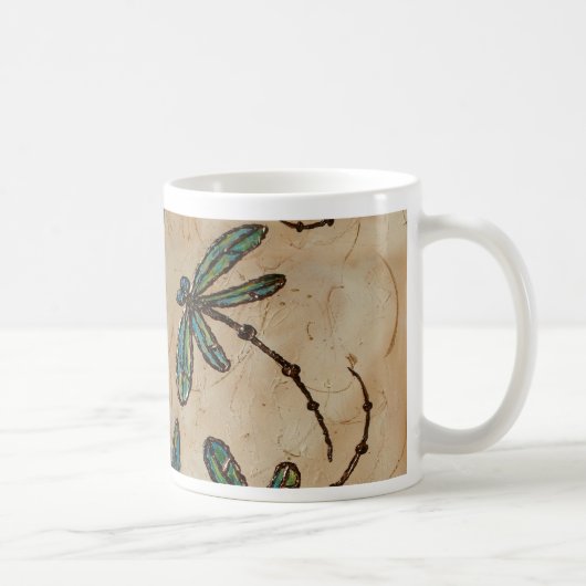 Dragonflies Rustic Cream Koffiemok (Rechts)