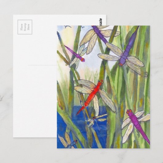 Dragonflies Summer Briefkaart (Voorkant / Achterkant)