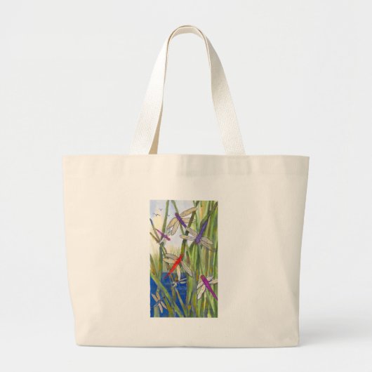 Dragonflies Summer Grote Tote Bag (Voorkant)