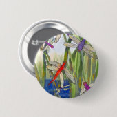 Dragonflies Summer Ronde Button 5,7 Cm (Voorkant /achterkant)