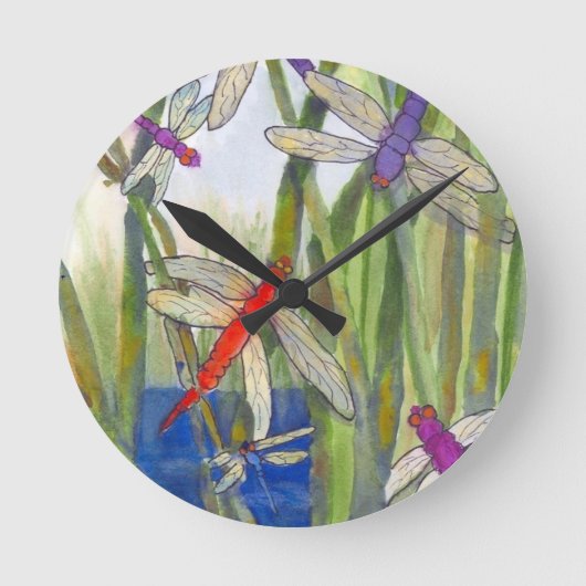Dragonflies Summer Ronde Klok (Voorkant)