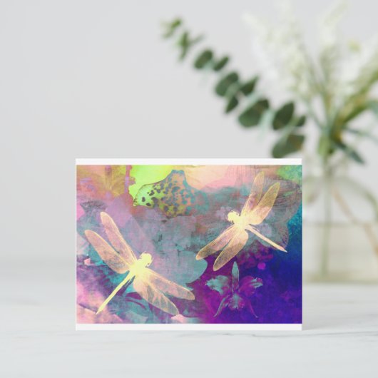 Dragonflies tekenen briefkaart (Staand voorkant)