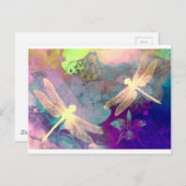 Dragonflies tekenen briefkaart (Voorkant / Achterkant)