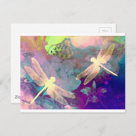 Dragonflies tekenen briefkaart (Voorkant / Achterkant)