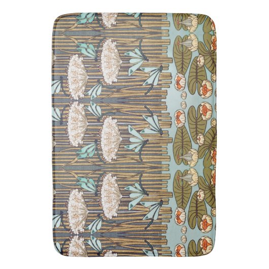Dragonflies Water Lelies Marsh Art Nouveau Badmat (Voorkant Verticaal)