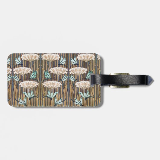 Dragonflies Water Lelies Marsh Art Nouveau Bagagelabel (Achterkant horizontaal)