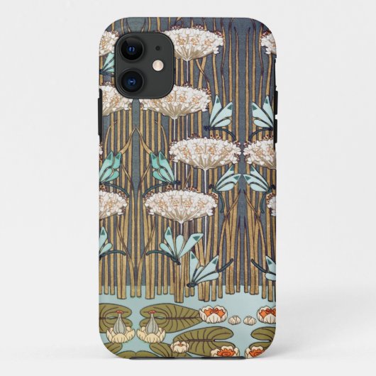 Dragonflies Water Lelies Marsh Art Nouveau Case-Mate iPhone Case (Achterkant)