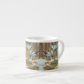 Dragonflies Water Lelies Marsh Art Nouveau Espresso Kop (Voorkant rechts)