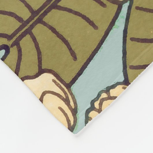 Dragonflies Water Lelies Marsh Art Nouveau Fleece Deken (Hoek)