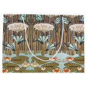 Dragonflies Water Lelies Marsh Art Nouveau Groot Cadeauzakje (Achterkant)