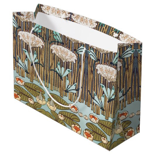 Dragonflies Water Lelies Marsh Art Nouveau Groot Cadeauzakje (Achterkant Gekanteld)