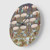 Dragonflies Water Lelies Marsh Art Nouveau Grote Klok (Hoek)