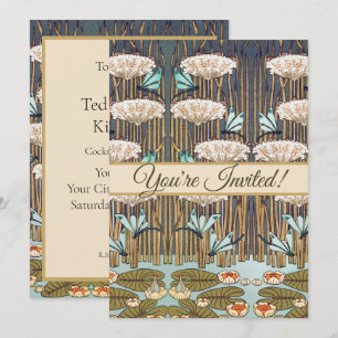 Dragonflies Water Lelies Marsh Art Nouveau Kaart