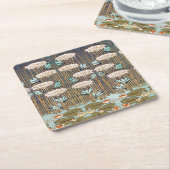 Dragonflies Water Lelies Marsh Art Nouveau Kartonnen Onderzetters (Schuin)