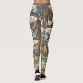 Dragonflies Water Lelies Marsh Art Nouveau Leggings (Achterkant)
