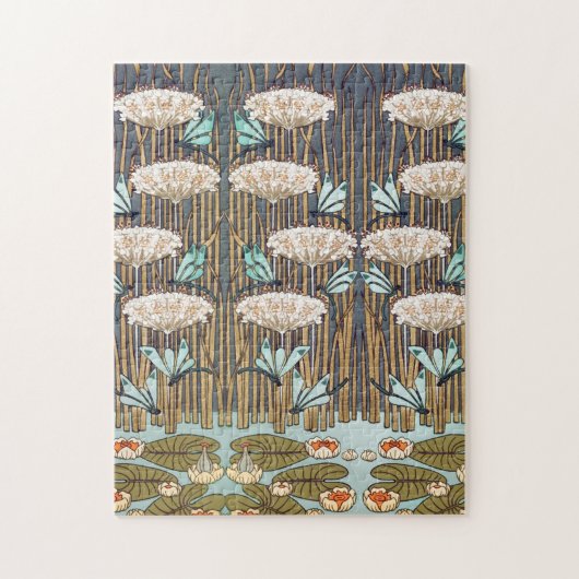 Dragonflies Water Lelies Marsh Art Nouveau Legpuzzel (Verticaal)