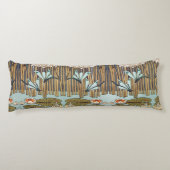 Dragonflies Water Lelies Marsh Art Nouveau Lichaamskussen (Achterkant)