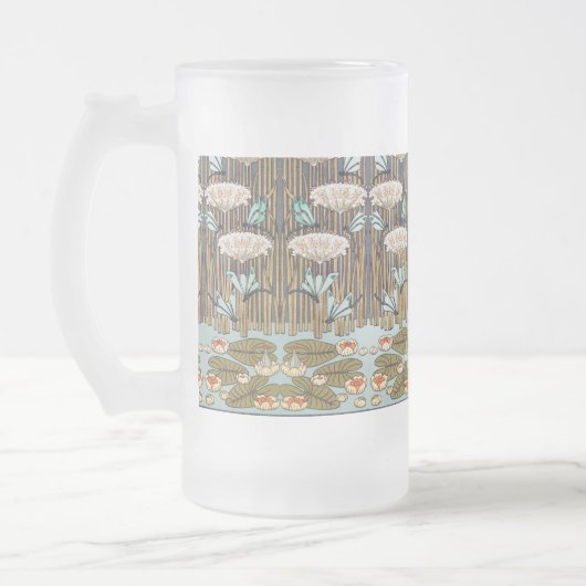 Dragonflies Water Lelies Marsh Art Nouveau Matglas Bierpul (Links)