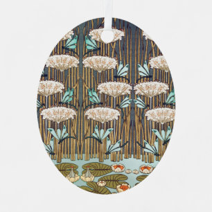 Dragonflies Water Lelies Marsh Art Nouveau Metalen Ornament